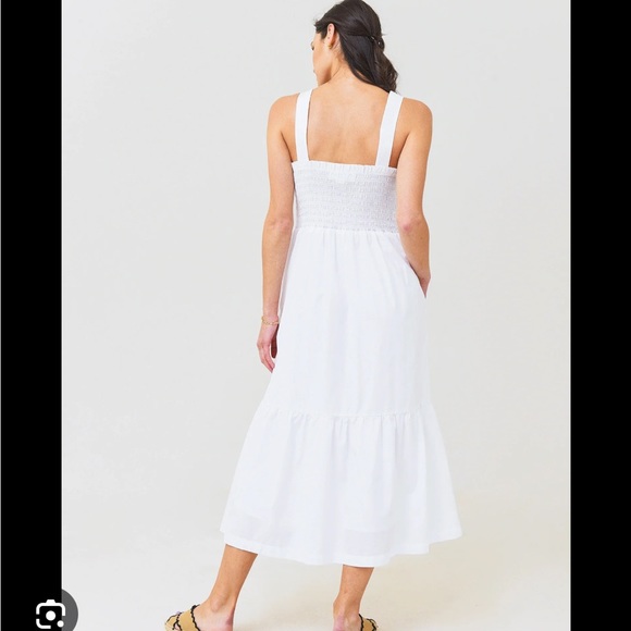 NWT Trovata Birds of Paradis Dolores midi white dress large - Picture 5 of 14